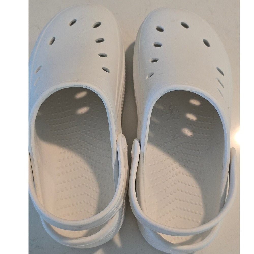 White Rubber Clogs Slip On Water Shoes Ventilated Garden Mules Size 7/8 - Picture 5 of 6